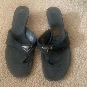 Black Prada sandals, size 38